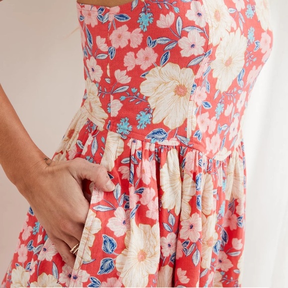 NWT Aerie Pink and Orange Spaghetti Strap Sundress - Picture 7 of 9